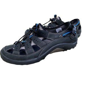 J Murphy Mens Outdoor Black Leather Sport Sandals Fisherman Water Hiking 13 M